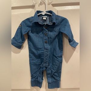 Cat & Jack Denim Coveralls 0-3 months